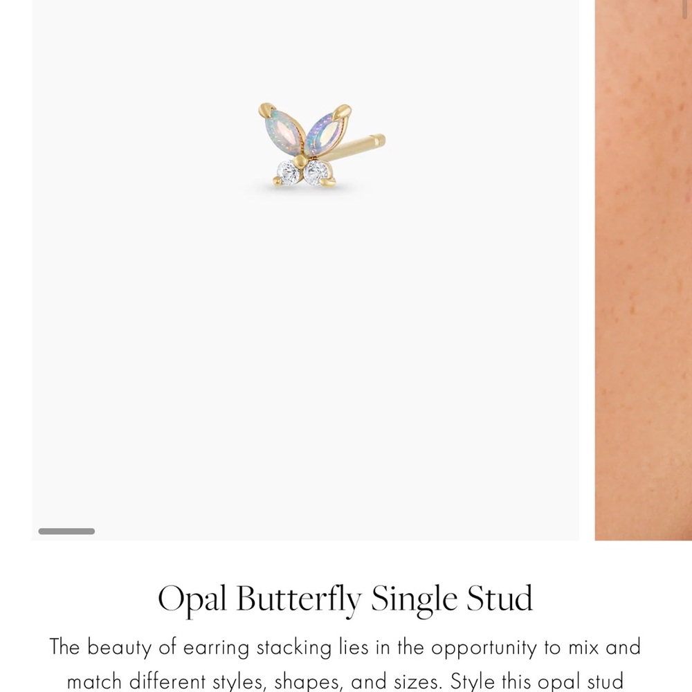 Gorjana Gold and Opal Butterfly Stud Earring
